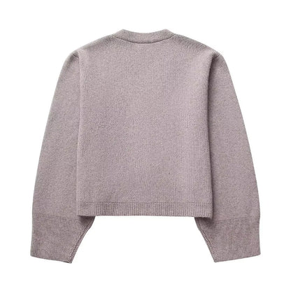 Matilda - Strik Cardigan med Knapper og V-Hals til Dame | Ideel til afslappede dage