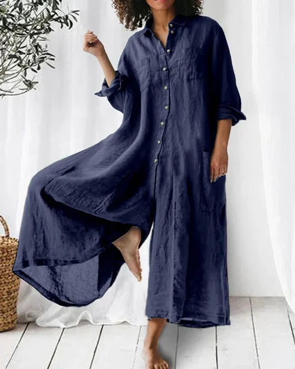 Celina - Oversize Denim Overall med Knapper til Dame | Ideel til sommer