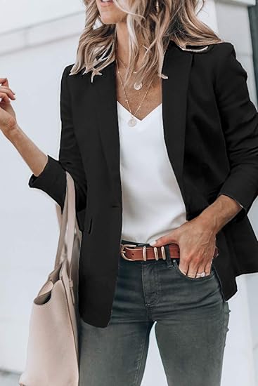 Jane - Smart Casual Blazer i Ensfarvet Design med Lommer til Dame | Ideel til afslappede dage