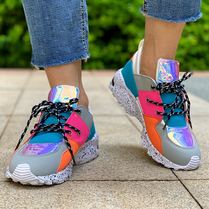 Zara - Smarte Multicolor Høje Sneakers til Dame | Ideel til afslappede dage