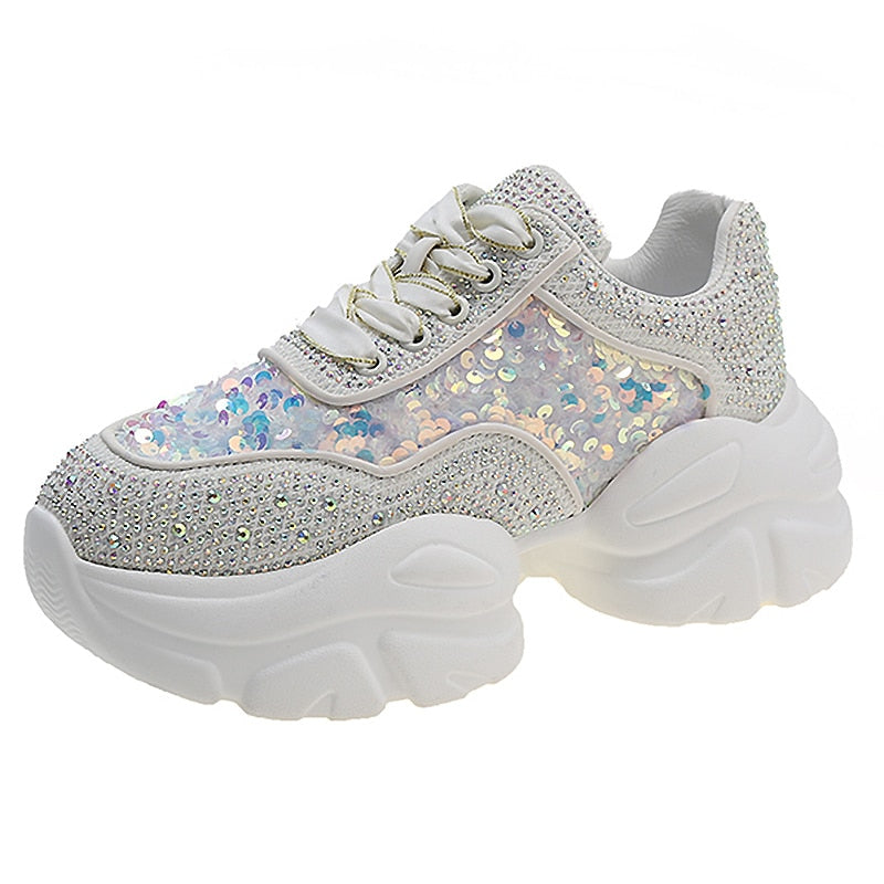 Maica - Farverige Chunky Trail Sneakers med Perler og Pailletter til Dame | Ideel til afslappede dage